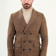 Marina Plaid Wool Coat Camel