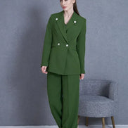 3 Piece Green Women Suit