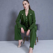 Green 3 Piece Women Suit