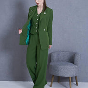 Green 3 Piece Women Suit
