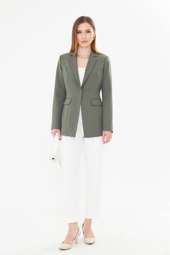  Khaki Green Blazer Women