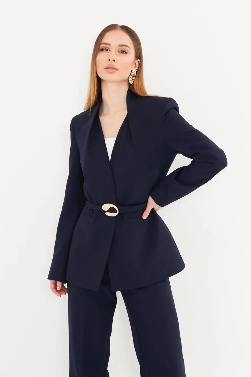 navy blue dress suit womens Buy Navy Blue Women's Suit Set Online