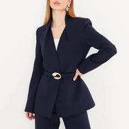 Navy Blue Women's Suit Set