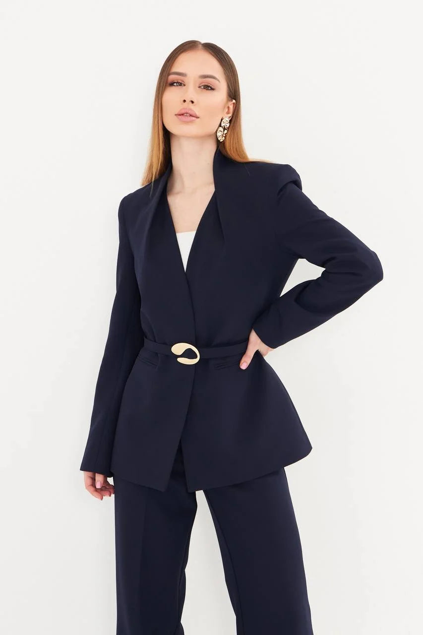 Navy Blue Women's Suit Set