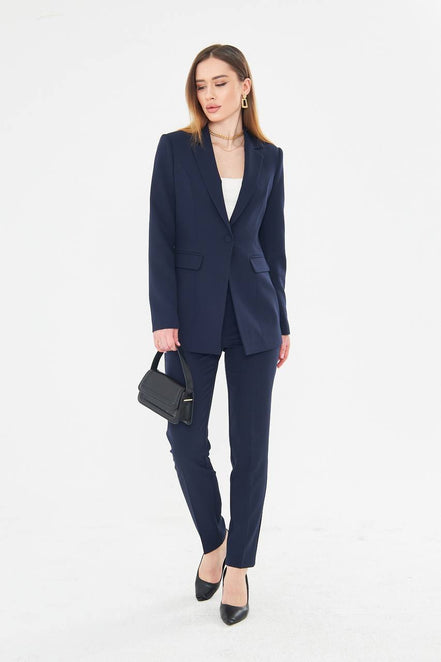 Women Navy Blue Suit
