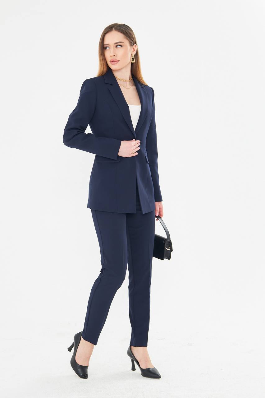 Women Navy Blue Suit
