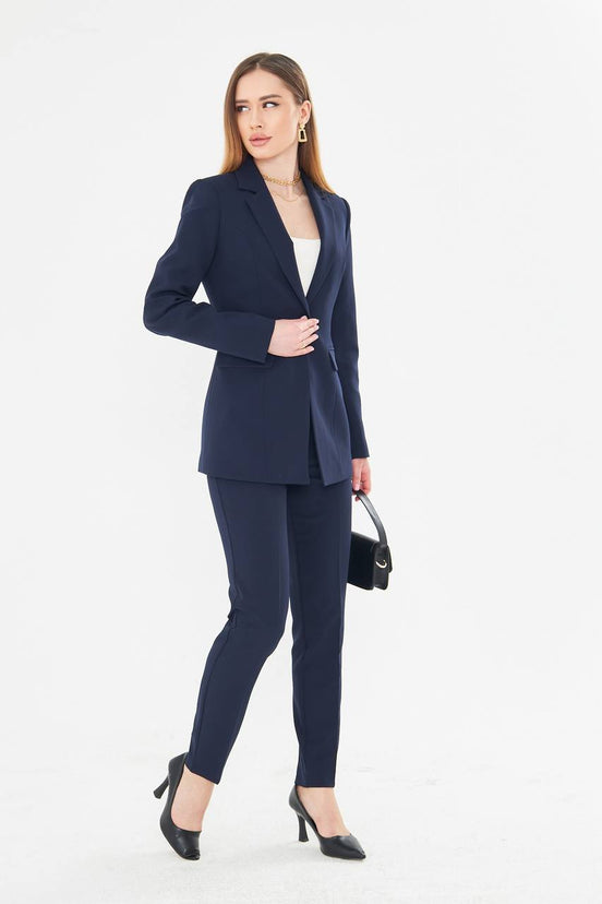 Women Navy Blue Suit