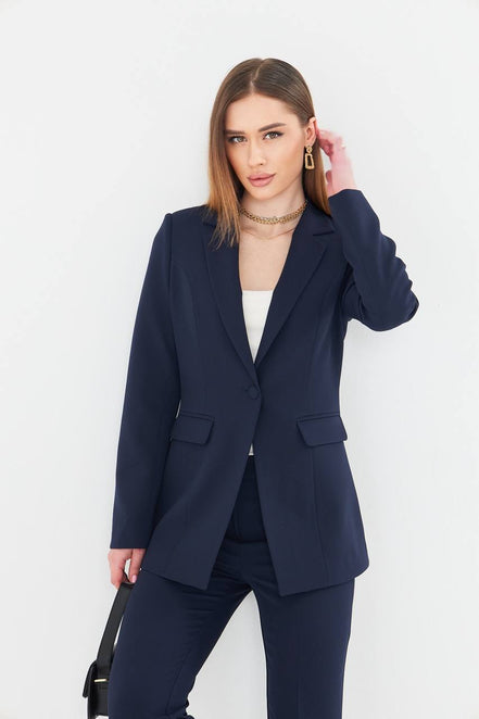 Women Navy Blue Suit