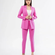 Woman wearing a pink suit