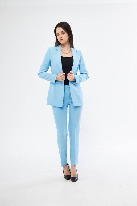 Women Light Blue Suit