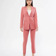 Woman wearing a pink suit