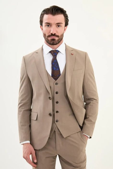 Cotton Light Brown Suit