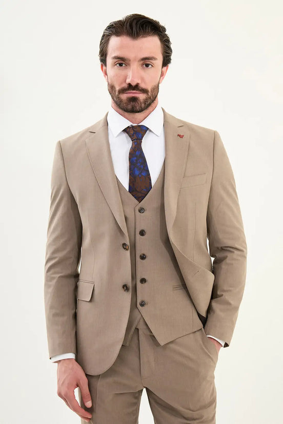 Cotton Light Brown Suit