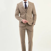 Cotton Light Brown Suit
