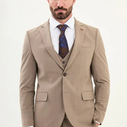 Cotton Light Brown Suit