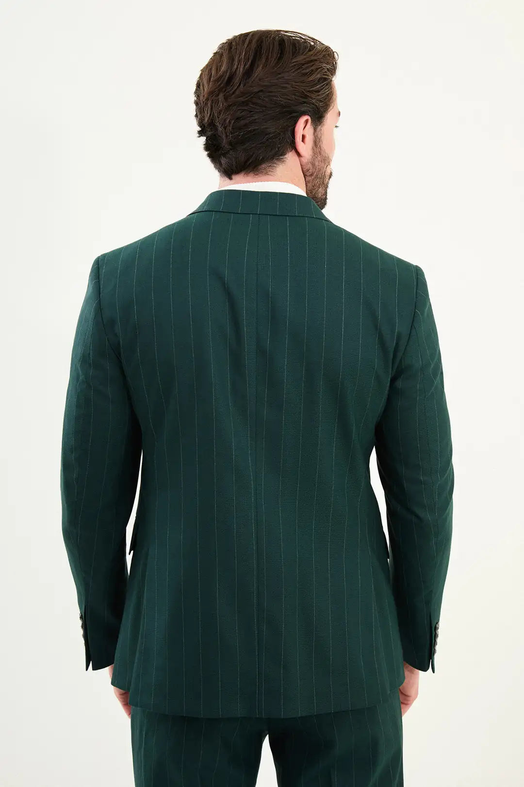 Emerald Green Pinstripe Double Breasted Suit