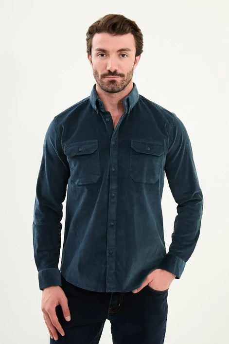 Emerald Green Corduroy Shirt Mens