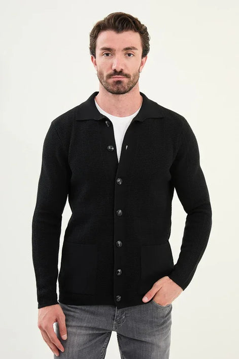 Ames Mens Cardigan Black