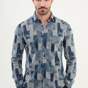 Gray Long Sleeve Wool Lumberjack Shirt