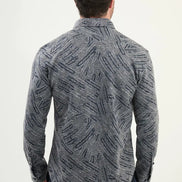 Navy Blue Slim Fit Lumberjack Wool Shirt