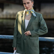 Green Blazer for Women Wool