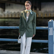 Green Blazer for Women Wool