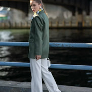 Green Blazer for Women Wool