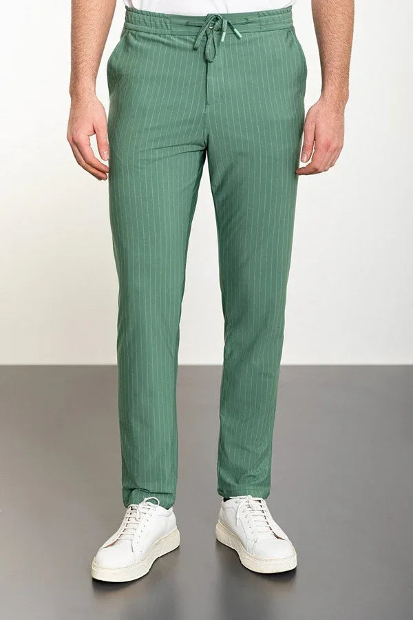 Marion Green Pinstripe Pants