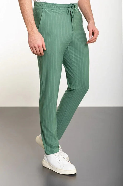 Marion Green Pinstripe Pants
