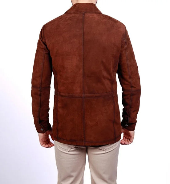 Brown Lamb Leather Jacket for Men