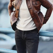 Leather Jacket Brown Colour