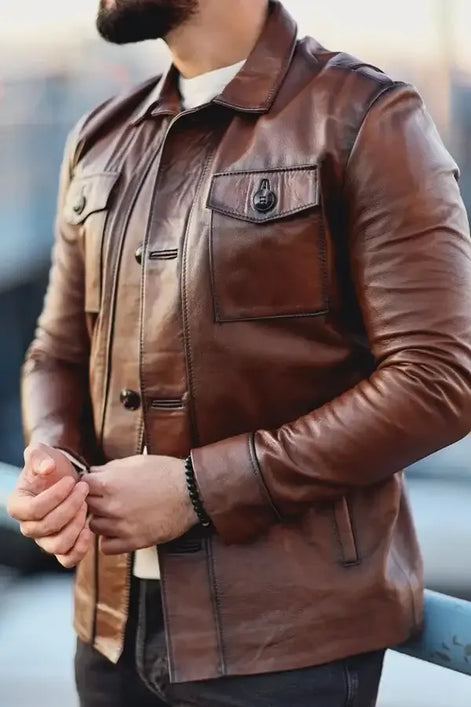 Leather Jacket Brown