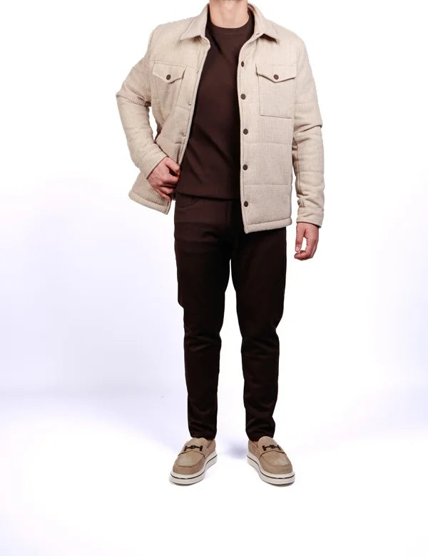 Beige quilted jacket