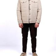 Houston Striped Beige Wool Coat