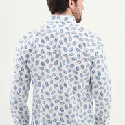 Marina Tropical Blue Linen Shirt