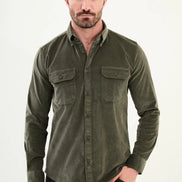 Khaki Corduroy Shirt Mens