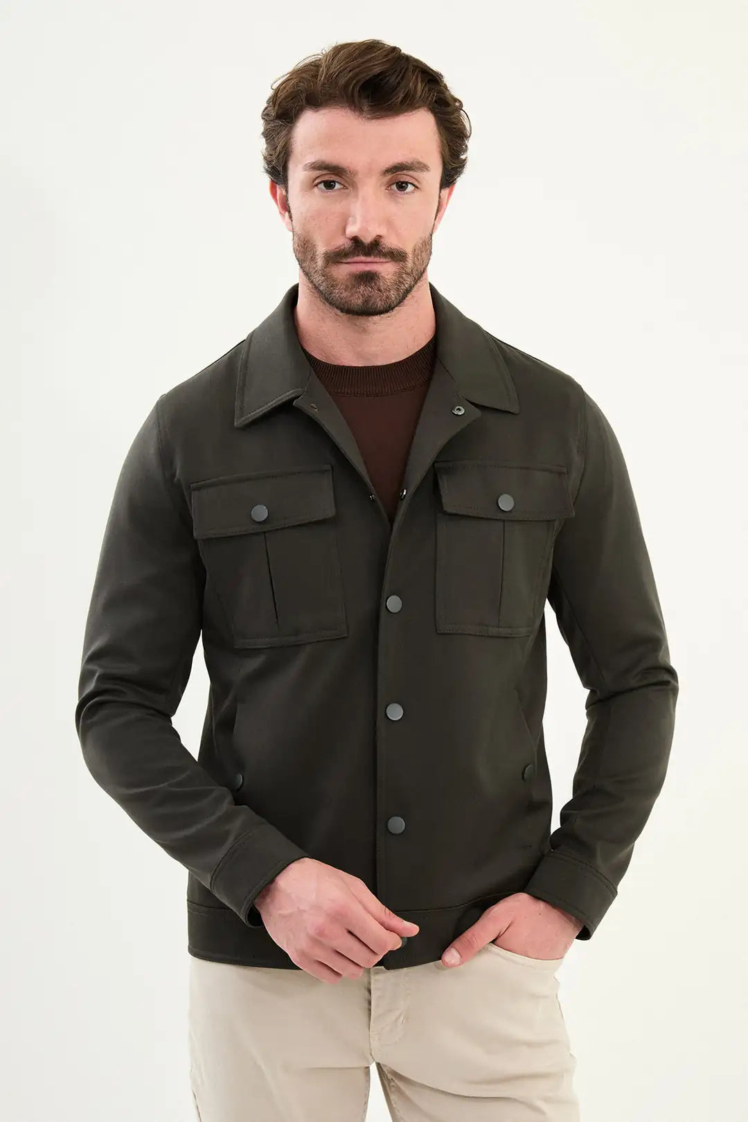 Khaki Green Wool Jacket