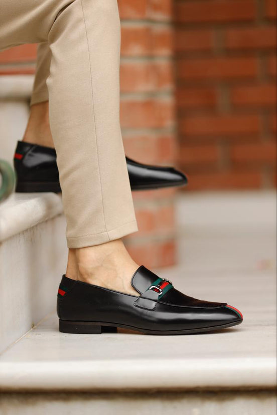 black loafers