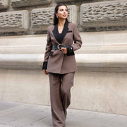 Marina Brown Tuxedo Suit