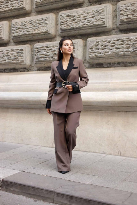 Marina Brown Tuxedo Suit