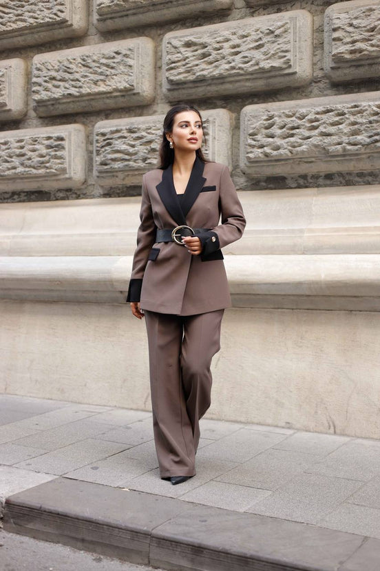 Brown Tuxedo Suit for Women