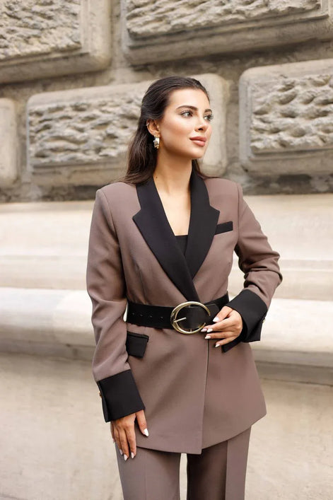 Marina Brown Tuxedo Suit
