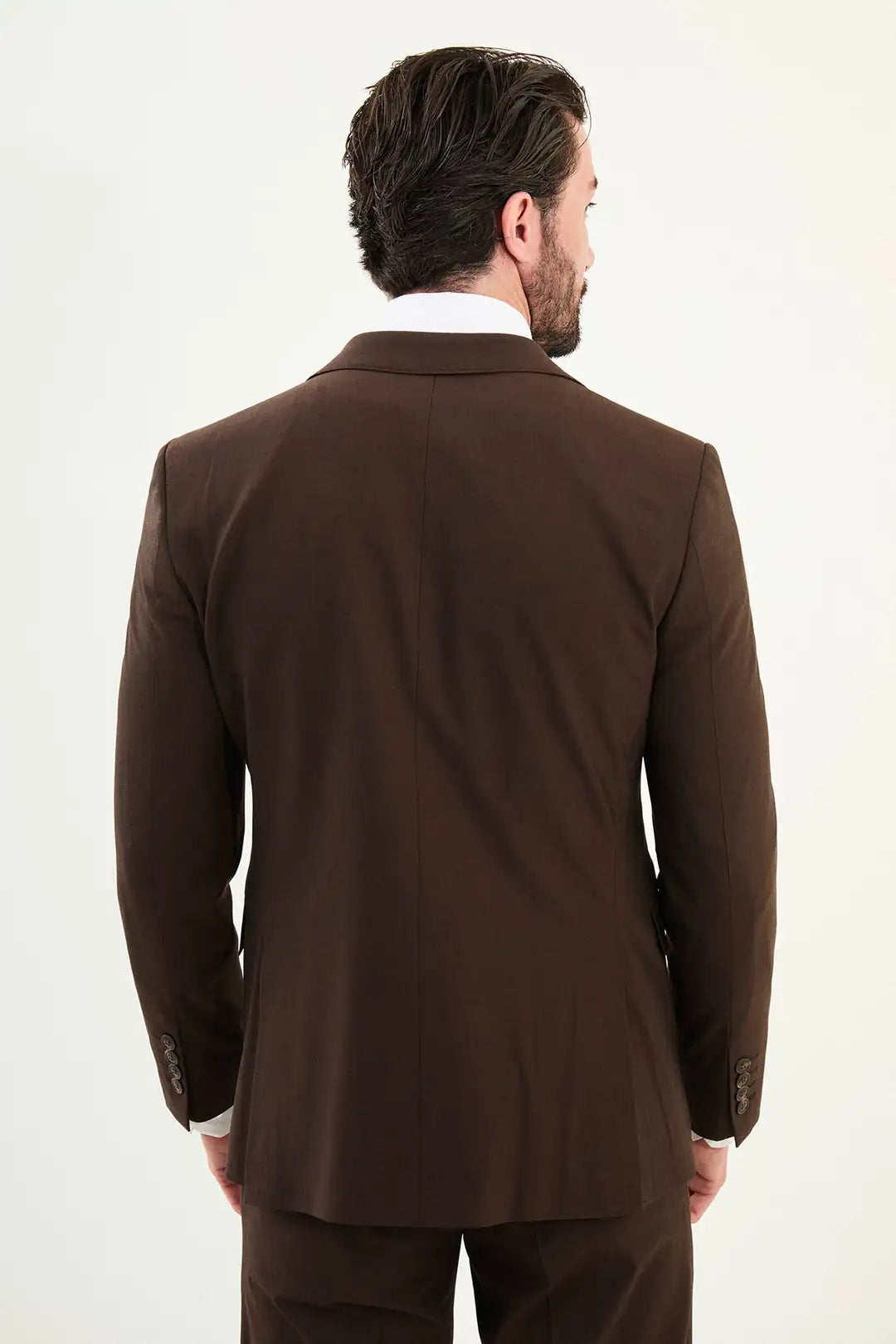 Cotton Dark Brown Suit