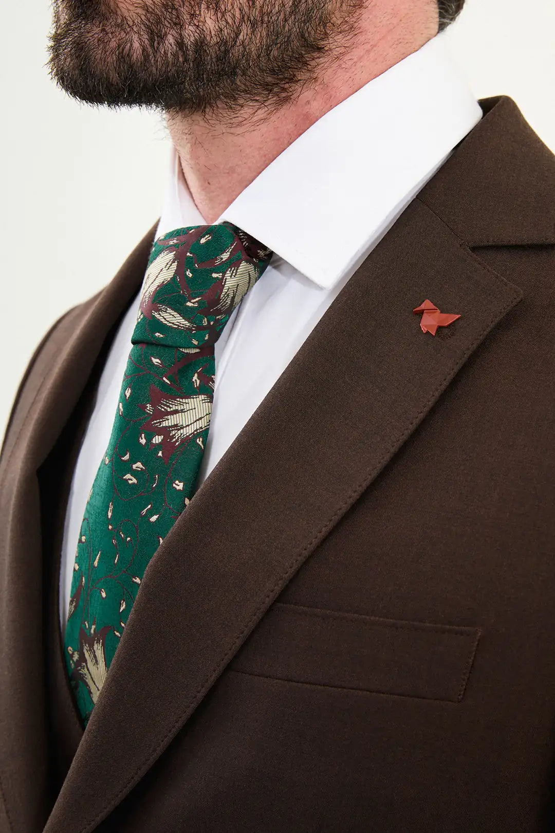 Cotton Dark Brown Suit
