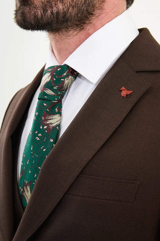 Cotton Dark Brown Suit