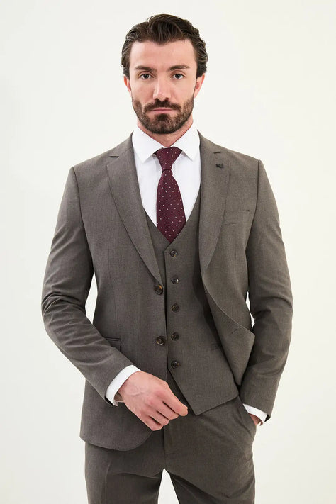 Cotton Dark Gray Suit