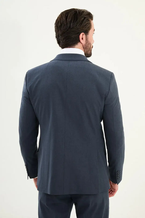 Cotton Indigo Blue Suit
