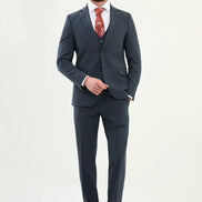 Cotton Indigo Blue Suit