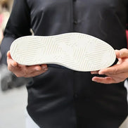 Men's Woven Pattern Navy Blue Loafers