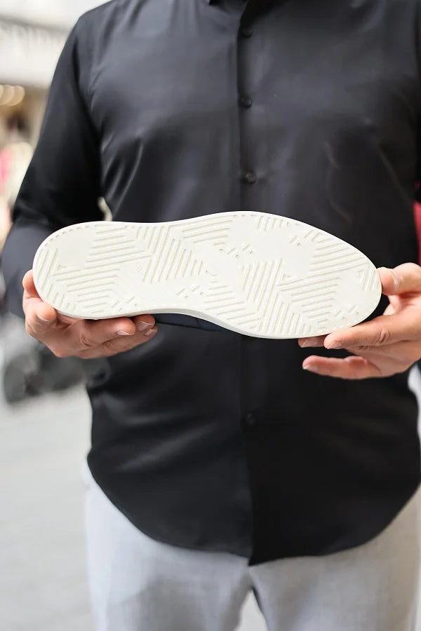 Men's Woven Pattern Navy Blue Loafers